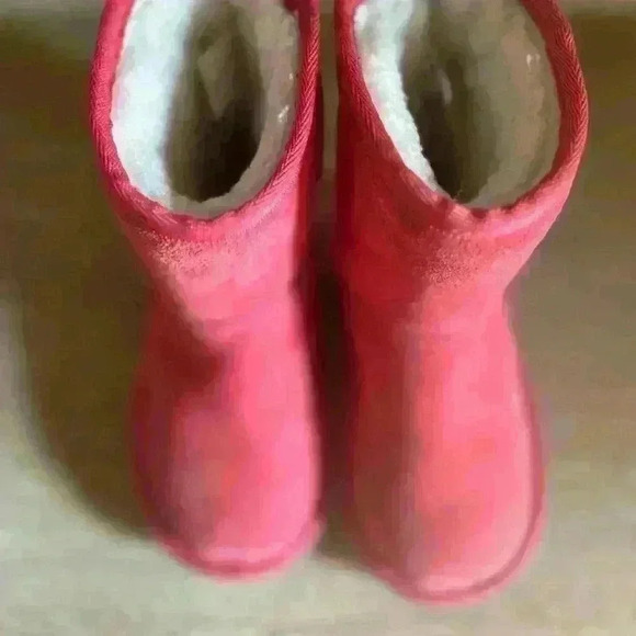 Kookaburra UGG girls pink suede fur lined boots sz. 9 cozy winter fall - Picture 6 of 6